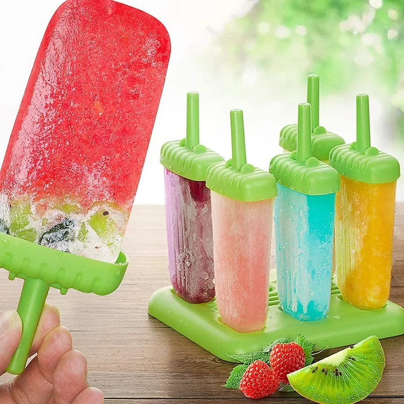 6 упаковок без BPA многоразовые держатели для мороженого DIY формы с лотком и