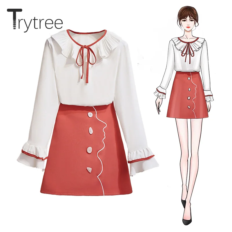 Trytree 2020 осень для женщин комплект одежды из двух предметов на каждый день с