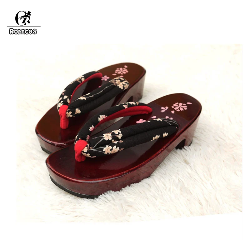 Женские аниме туфли для косплея ROLECOS обувь из павловнии на толстой деревянной
