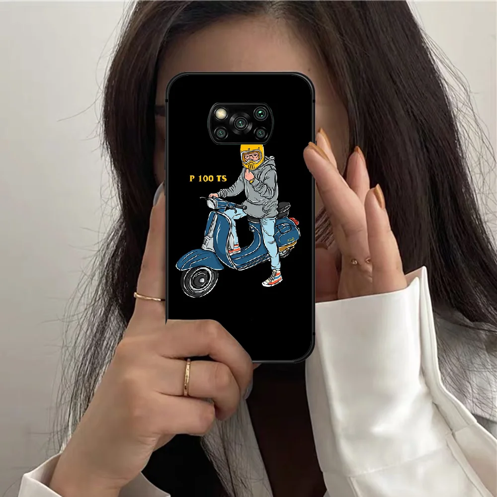 

Vespa Scooter Phone Case For XIAOMI MI 8 9 SE Note 10 T Pro Lite Max 2 Poco X A 3 black Cover Tpu Waterproof Soft Back Pretty