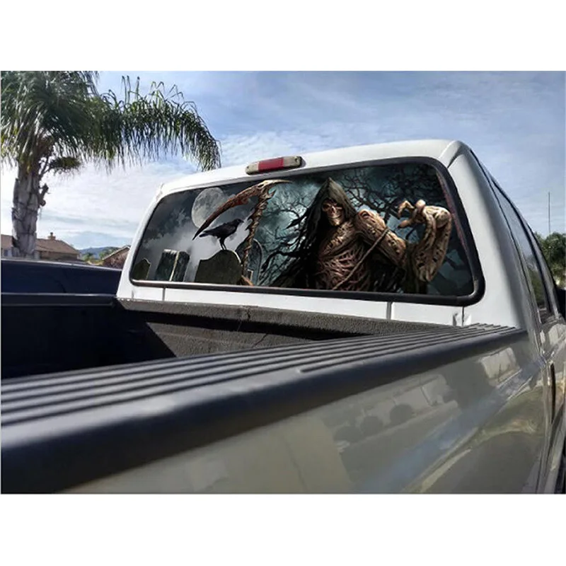 Графическая Тонировочная наклейка Grim Reaper на заднее окно для внедорожников