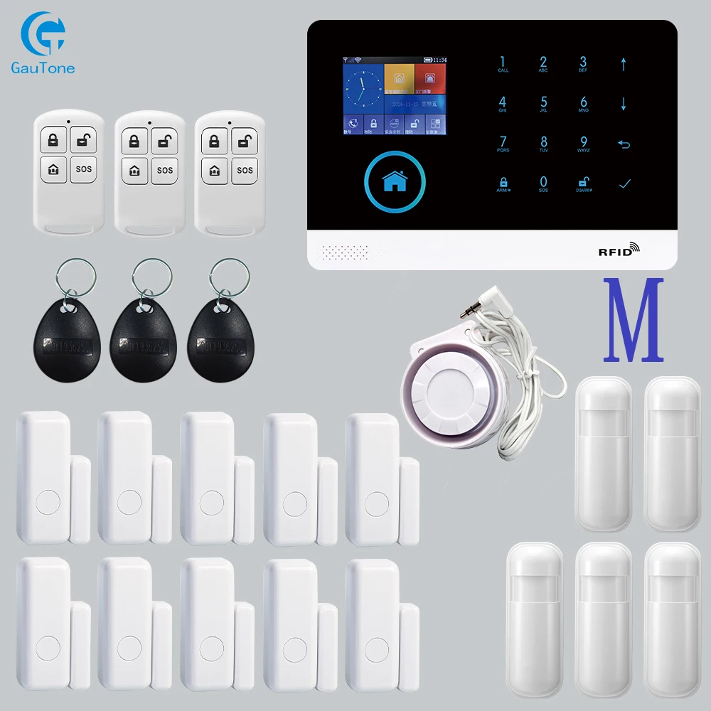 GT-018-PG-103-2G-M GT APP пульт дистанционного управления Аварийная панель переключаемая 8 языков беспроводная домашняя безопасность wifi GSM GPRS сигнализация Система RFID карта снятие с охраны - Цвет: GT-018-PG-103-2G-M