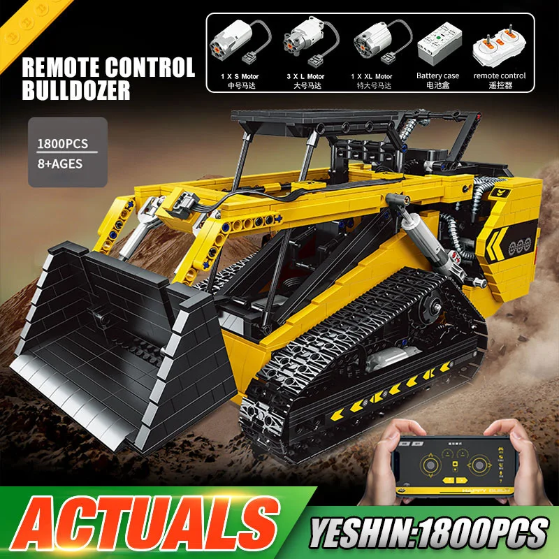 

Yeshin 22007 APP RC погрузчик с бортовым поворотом, строительный блок, сборка кирпичей, моторизованный высокотехнологичный автомобиль, игрушки для ...