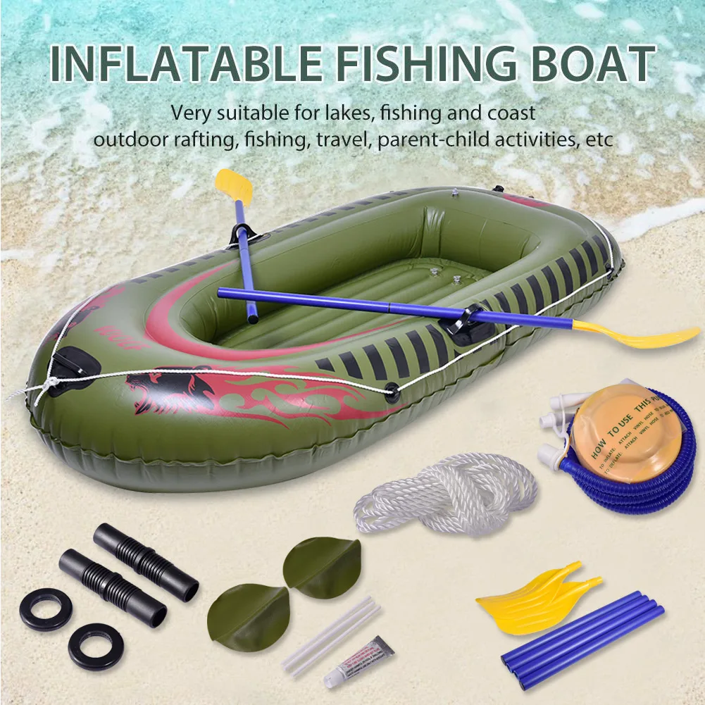 

2 Person Inflatable Boat Kayaking Heavy Duty PVC Rafting Fishing Air Kayak Canoe Set Dinghy Inflatable Fishing Boat With Paddles