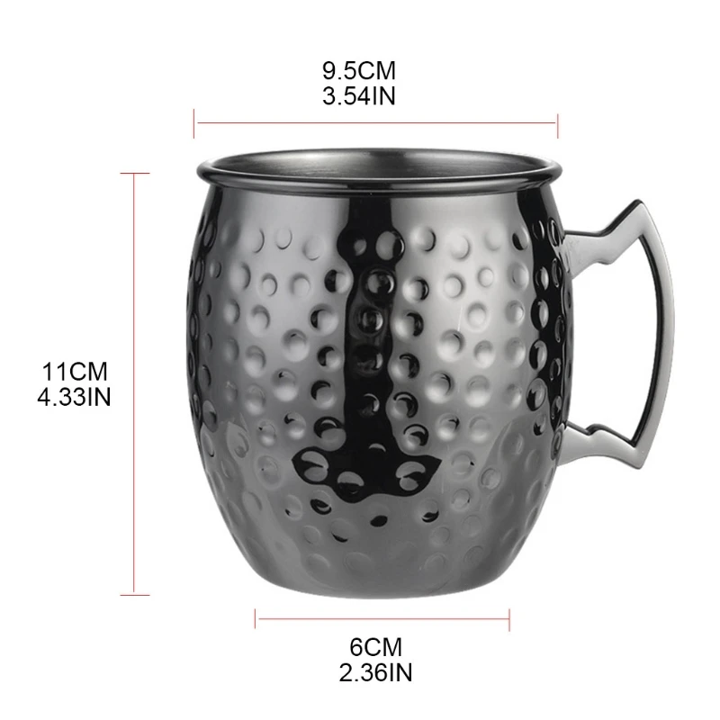 

Moscow Mule Mug 530ml Stainless Steel Coffee Cup for Beer Cocktail Drinking Bar Accessories Kitchen Home Party Supplies