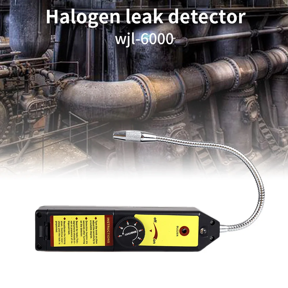 

WJL-6000 Electronic Freon Leak Detector Halogen Leak Detector Refrigerant Gas R22 R410A R134A R404a HFC CFC HCFC Diagnostic Tool