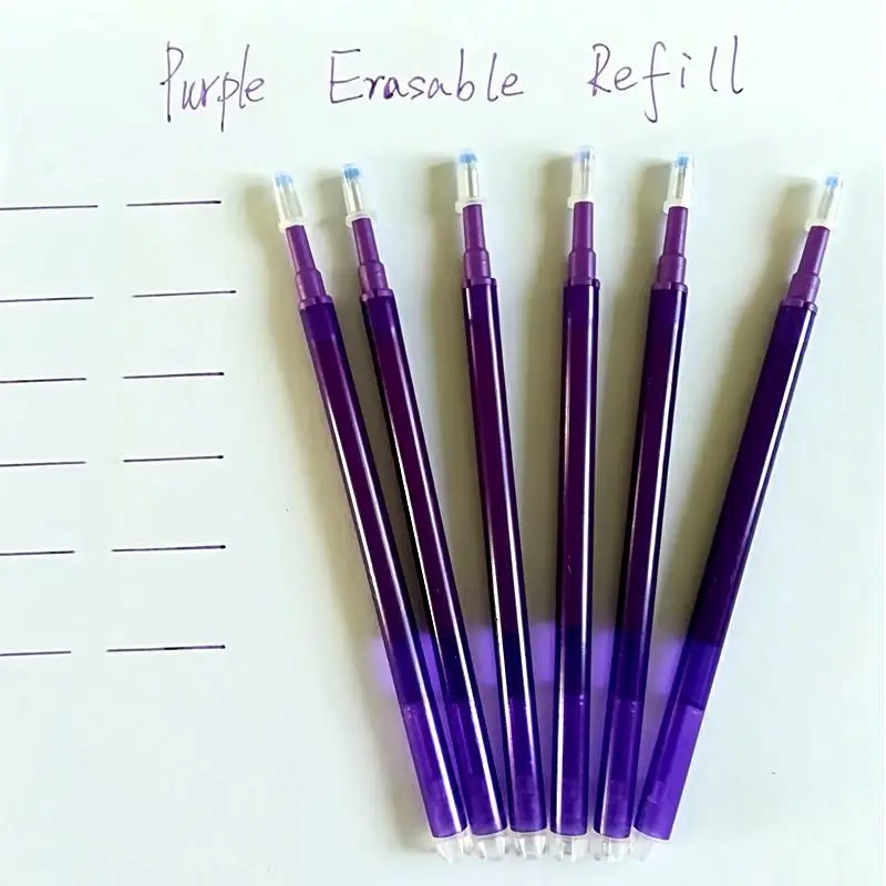 6 PCS PURPLE Frixion Pen Erasable Gel Pen Blue Red Black Ink 0.7mm Erasable Pen Refill Rod Friction Pen School Stationery Office Writing Tool - Цвет: 6 PCS PURPLE