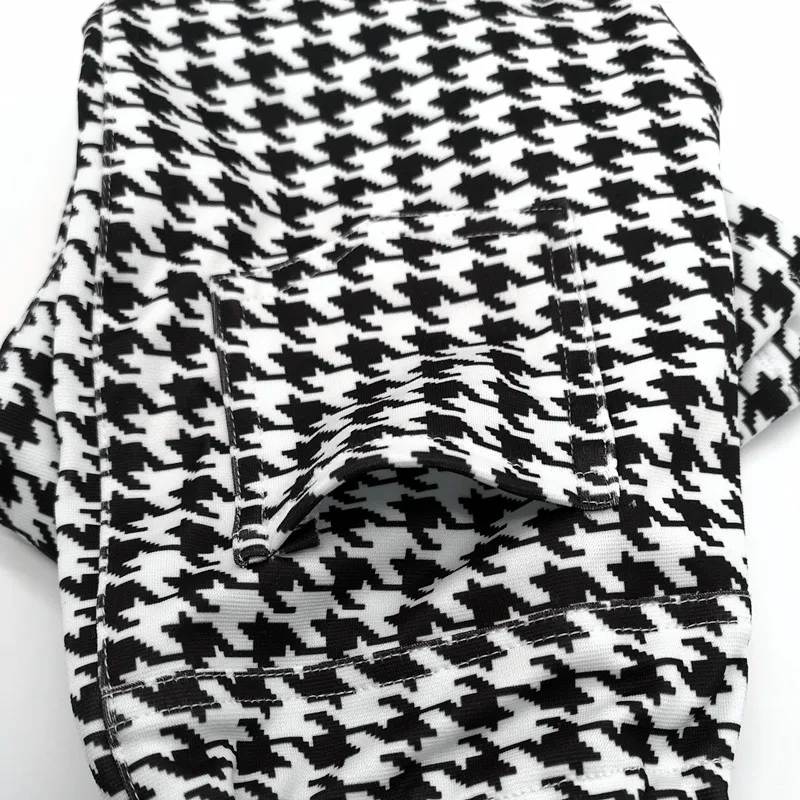 Леггинсы для девочек с рисунком гусиные лапки Классические обтягивающие