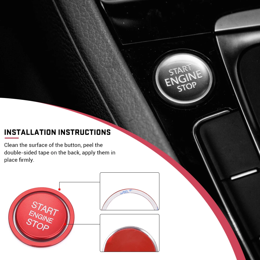 Car Engine Start Stop Button Ring Ignition Cover Trim For VW VII GTI R Tiguan Jetta CC Arteon Passat B8 Touareg T-Roc | Автомобили и