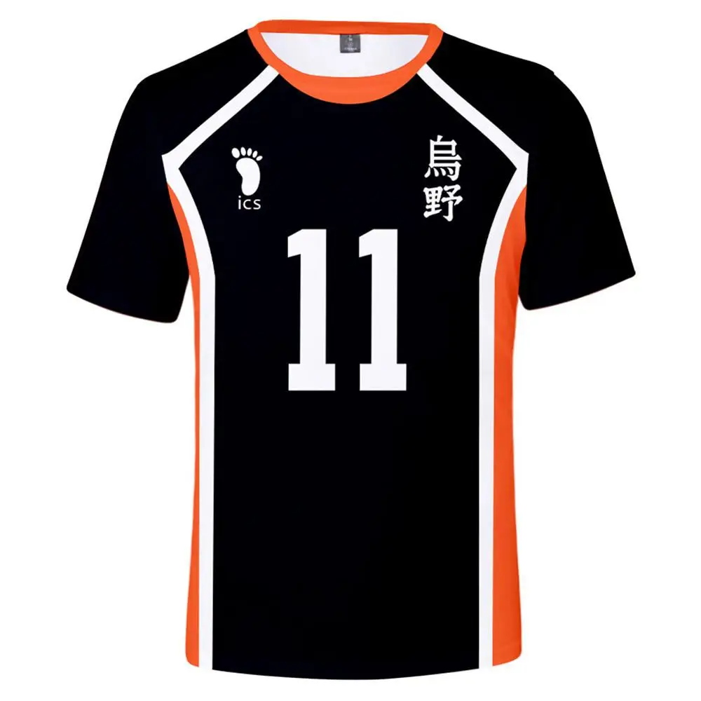 Футболка Haikyuu с 3D принтом для взрослых спортивная одежда школьников и волейбола