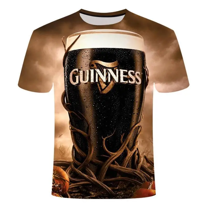 

2020 Novelty 3d T Shirt Men Cans Of Beer Printed Hip Hop Crewneck Short Sleeve Men /Women T -Shirt Tee Tops Loose Big Yards