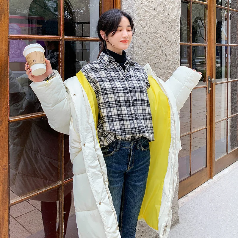 Модная женская куртка с капюшоном новинка зимы 2019 свободный пуховик хлопковой