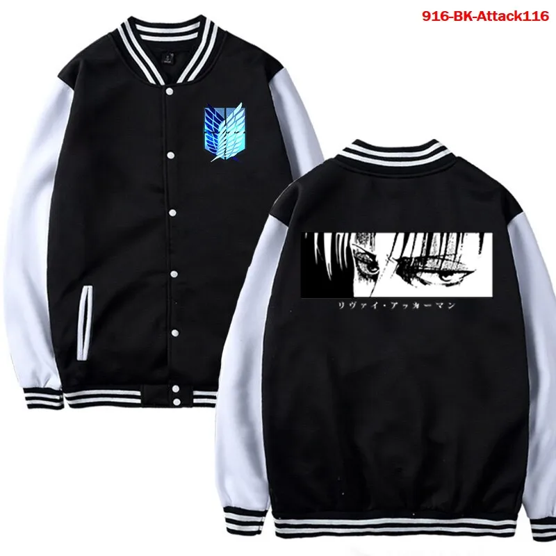 

Hot Anime Attack on Titan Men Baseball Jacket Autumn Winter Oversized Jacket Women Cosplay Sportwear Attack on Titan Hooded