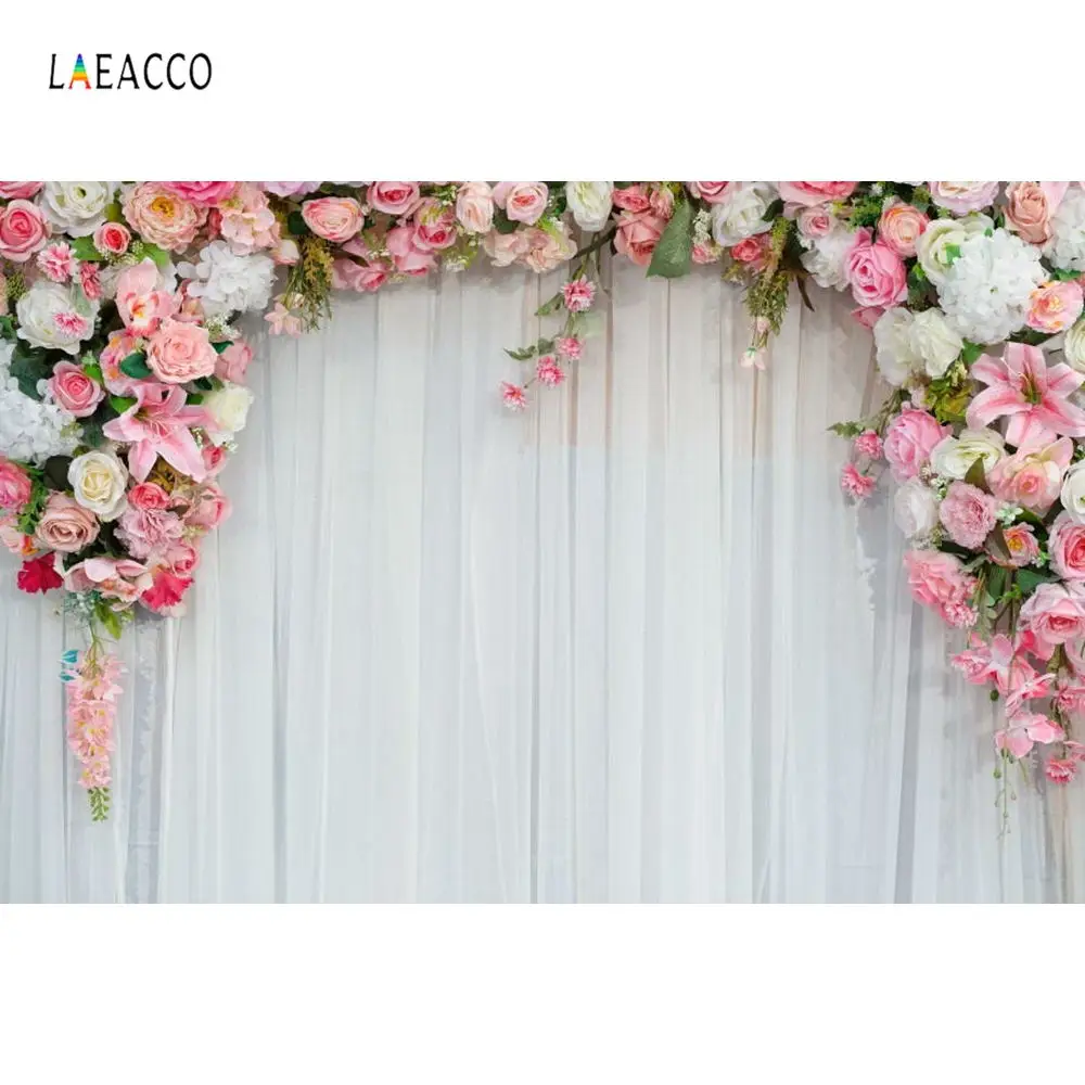 Laeacco свадебный цветок занавес фотографии фоны сцены свадебный портрет индивидуальные фотографические фоны для фотостудии - Цвет: NBK23197