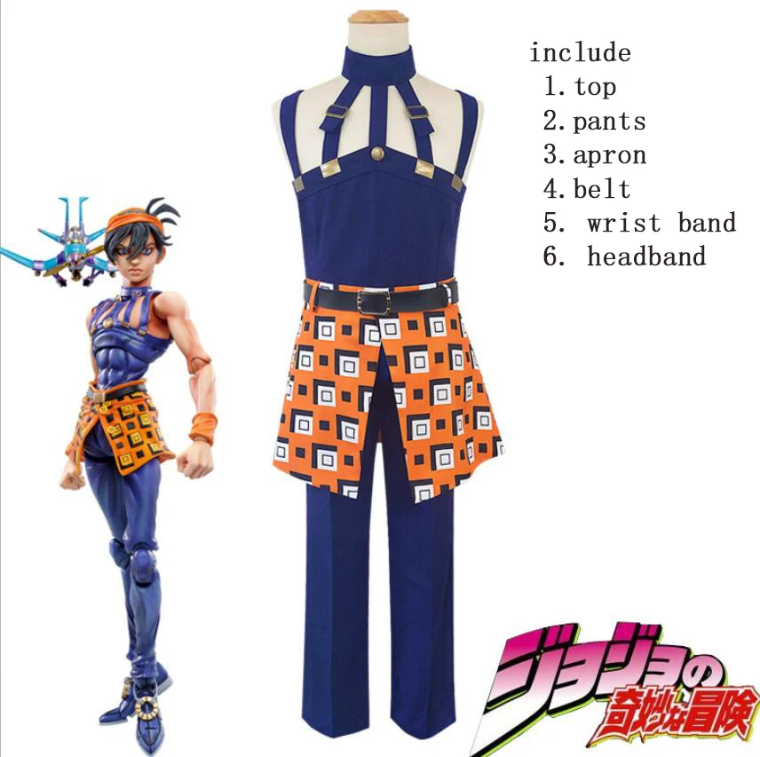 

Anime JoJo's Bizarre Adventure Cosplay Costume Ghira Narancia Uniforms Men Women Cosplay Outfit Dress Halloween costume