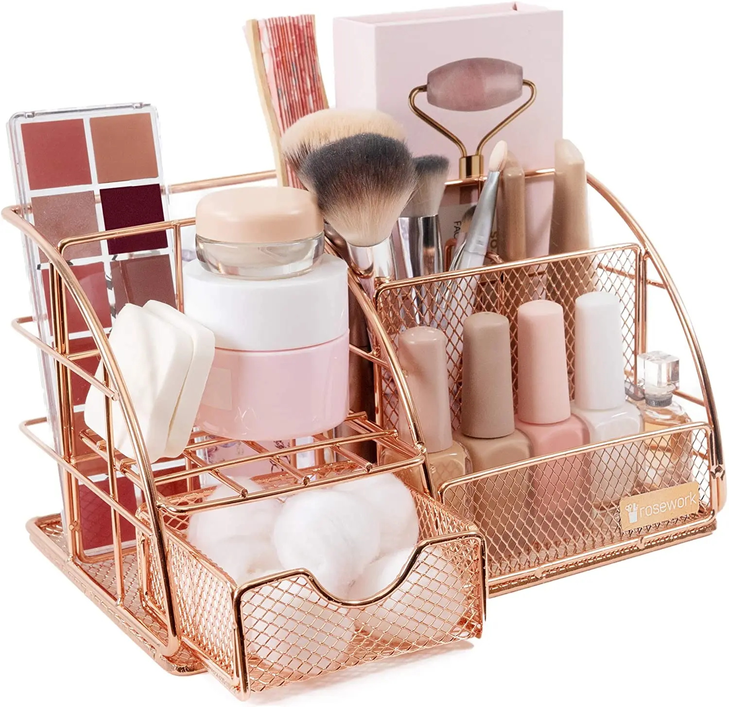 

Makeup Organizer Cosmetics Skin Care Organizer Lotion and Makeup holder Makeup Brush bathroom Vanity- Iron