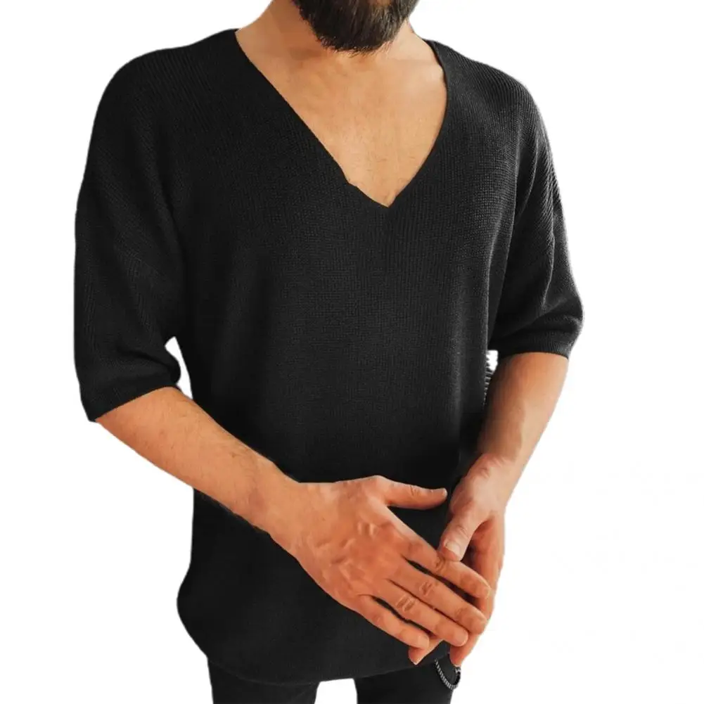 

Half Sleeve Solid Color Solid Color Men's Fall Shirt for Doing Sports Casual