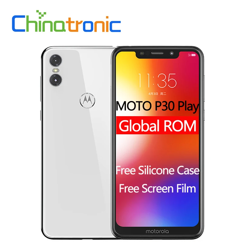 Мобильный телефон Motorola MOTO P30 Play с глобальной прошивкой, 4G, 64G, Восьмиядерный процессор Snapdragon 625, 5,86 дюймов, 19:9, две тыловые камеры, отпечаток пальца