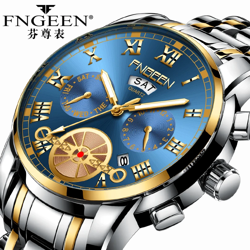 Relojes Hombre Fngeen 2020 Новые мужские Роскошные брендовые водонепроницаемые кварцевые