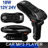 mayitr 1pc portable wireless fm transmitter qc3 0 dual port fast charging car mp3 player kit cars accessories