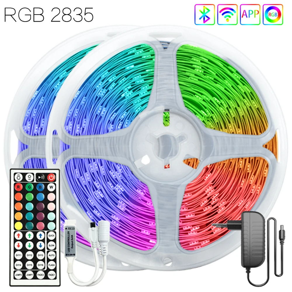 

49.2 ft (15M) Decorate to Room Party LED Lights RGB 2835 12V EU Plug Infrared Remote Control Waterproof DIY Flexible Lamp Tape