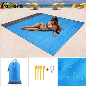 Large Pocket Picnic Blanket Waterproof Beach Mat Sand Free Blanket Portable Beach Towel Camping Outdoor Picnic Mat Mattress Pad
