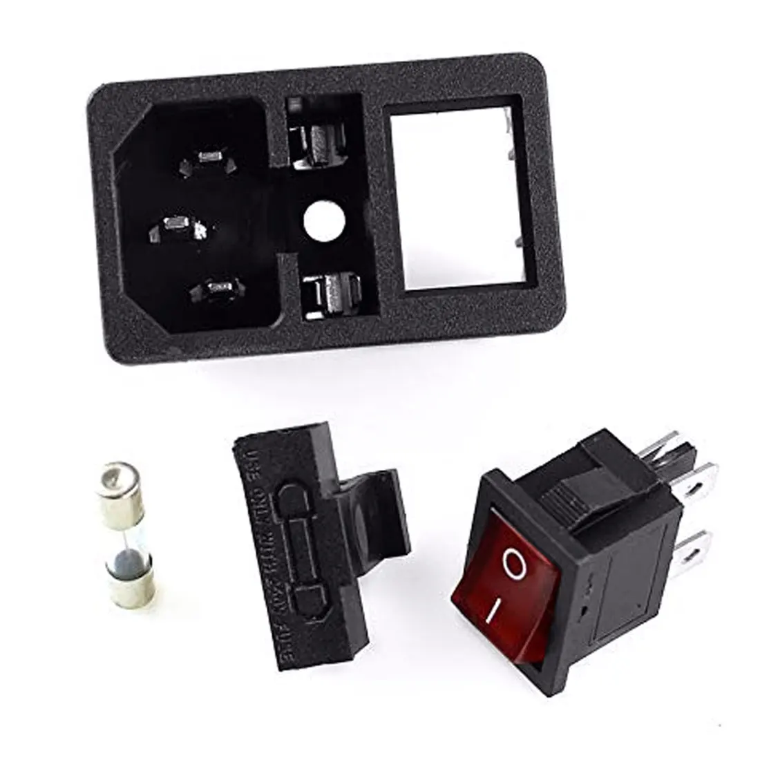 IEC 320 C14 Inlet Power Socket Fuse Switch Power socket red light power rocker switch connector plug power socket