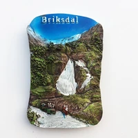 qiqipp northern europe norway briksdal glacier travel souvenir magnet fridge magnet