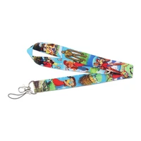 zf1729 1pcs sky city cartoon icons style anime lovers key chain lanyard neck strap for usb badge holder diy hang rope