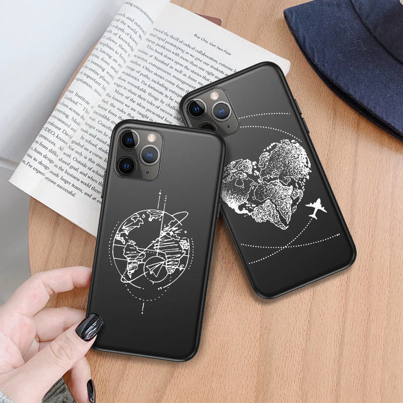 

Kowkaka Vintage Airplane Painting Phone Case For 11 Pro Max X XR XS 12 Mini 6 6s 7 8 Plus SE 2020 Love Heart Fundas Back Cover