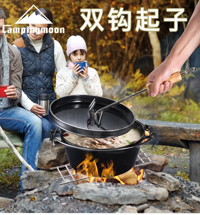 

Stainless steel double hook elevator cast iron pot cover opener lengthening cast iron Dutch pot cover anti scalding