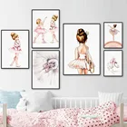 Балетная обувь для девочек Принцесса Корона Радуга любовь настенная Картина на холсте скандинавские плакаты и принты настенные картины декор детской комнаты