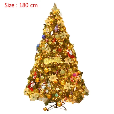 180cm-set Рождественская елка, креативное Золотое шифрование, зеленое дерево, Санта-дерево, нордическая фигурка, искусственные елочные аксессуары, Декор, праздничный реквизит - Цвет: 180cm-set