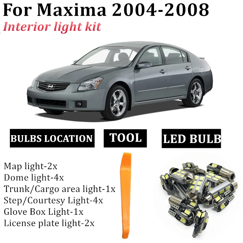 14 шт. Canbus светодиодный светильник лампы внутренняя посылка комплект для Nissan Maxima