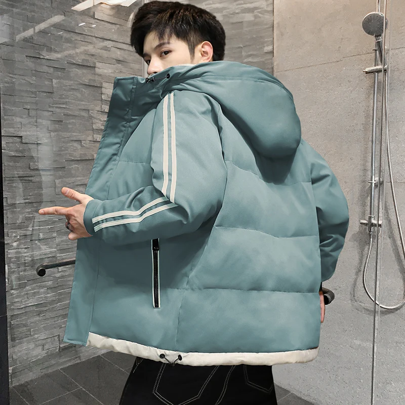 Мужская куртка с капюшоном и черная теплая парка уличная одежда на молнии