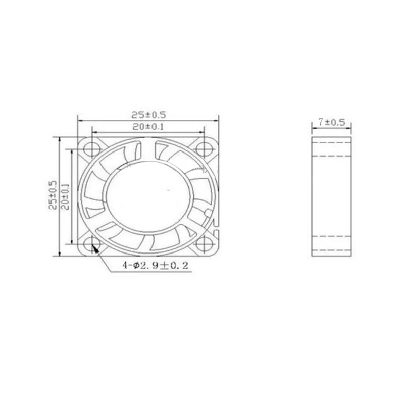 2 шт. 2507 DC 5V 0.15A 25x25x7 мм чехол для ПК Вентилятор pin мини Бесщеточный Кулер Настольный