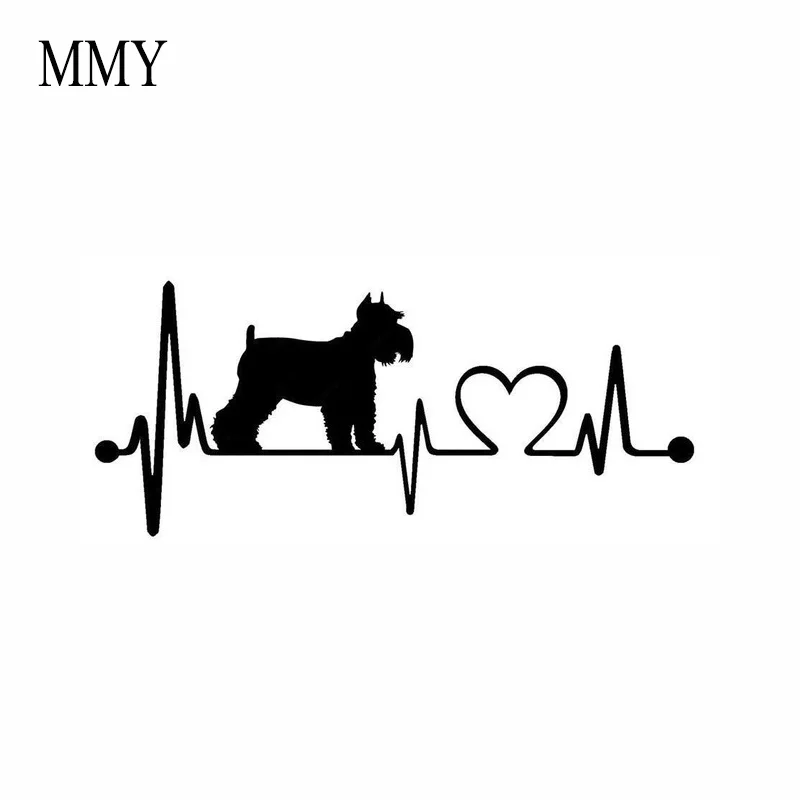 7 5 &quot* 3 3&quot виниловая наклейка Schnauzer Heartbeat Lifeline автомобильные наклейки с