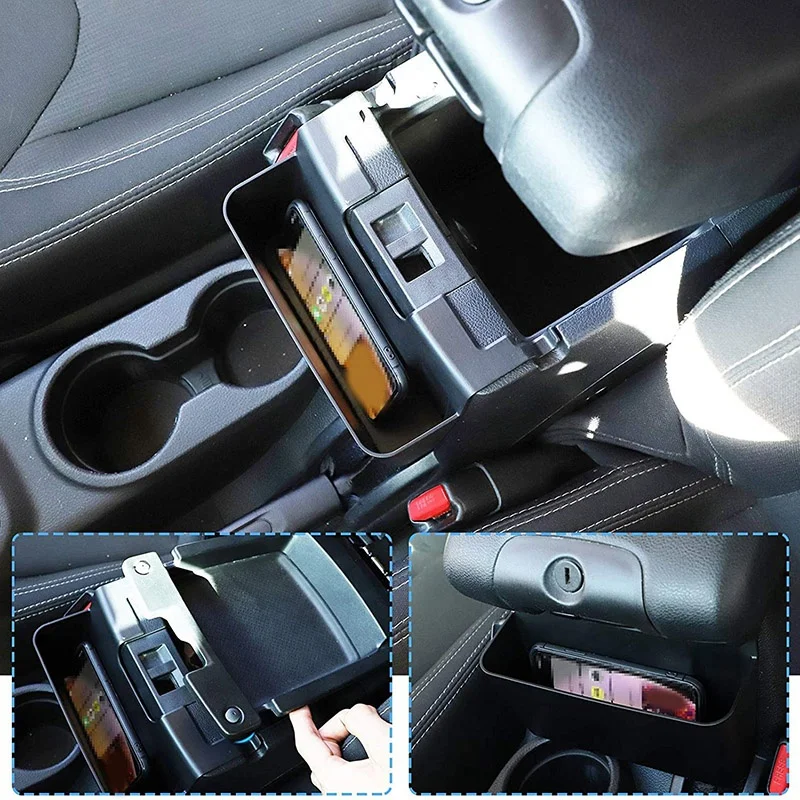 

for Jeep Center Console Organizer, Armrest Box Storage Tray Phone Holder for Jeep Wrangler JK & Unlimited 2011-2017