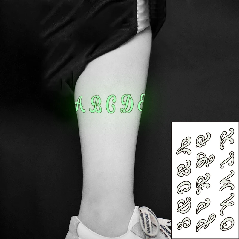 Waterproof Temporary Luminous Tattoo Sticker Moon Banana Cup Candy Cartoon Band Aid Flash Tatoo Fake Tatto for Kids Women Men |