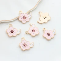 zinc alloy enamel charms cherry blossoms flowers charms 20pcslot for diy jewelry making finding accessories
