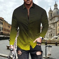 new mens shirt polka dot pattern printed slim long sleeve tops streetwear s 3xl 2022