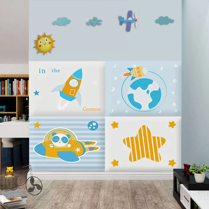 3D Наклейки для стен головной доски кровати детской комнаты декоративные мягкие накладки противоударные головные доски мальчика спальни декор стены на самоклеющейся основе Кабесеро.