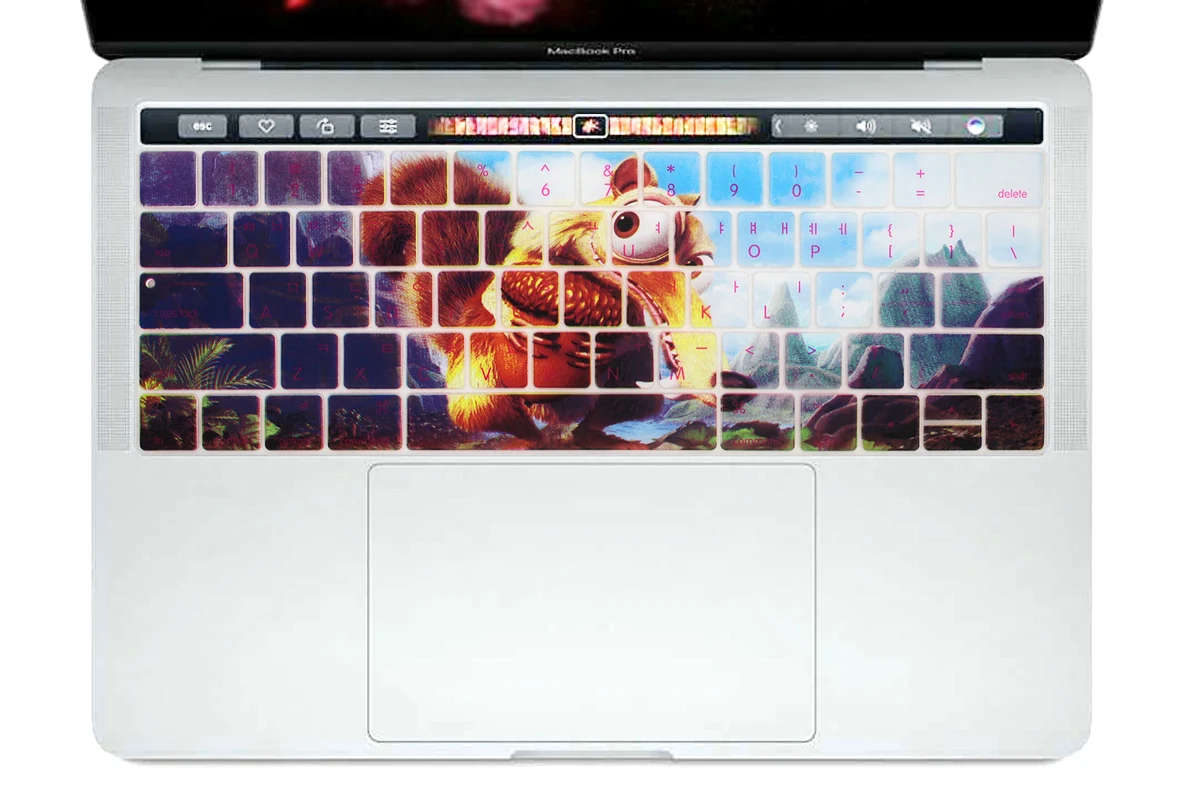 Корейский силиконовый чехол для клавиатуры HRH с животным дизайном Macbook New Pro 13