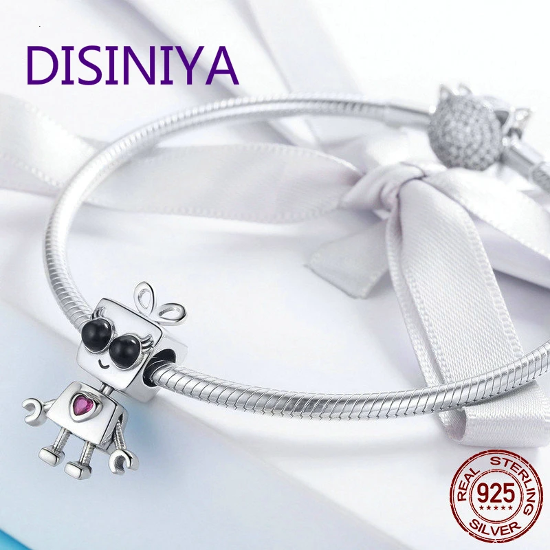 DISINIYA 100% Серебро 925 пробы робот ювелирные изделия DIY Подходит для Pandora браслет