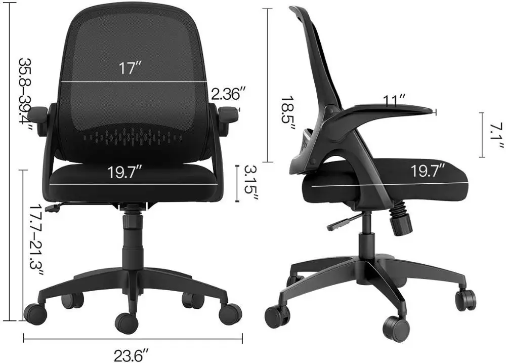 Офисное рабочее кресло поворотный домашний комфортный стул с откидными дужками
