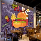 3D обои с изображением хот-догов, бургеров, западного фаст-фуда, для ресторана