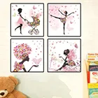 Милый цветок эльф танец девушка холст картина мультфильм бабочка фея поплавок постер детская комната Детский сад настенные художественные фотографии