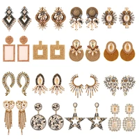 ztech champagne series big round square heart pendant luxury rhinestone earrings for women europe america style vintage bijoux