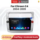 Автомагнитола Junsun V1 Pro, 4 + 64 ГБ, Android 10,0, 4G, мультимедийный проигрыватель для Citroen C4 2004-2009, GPS, no 2din, автомагнитола