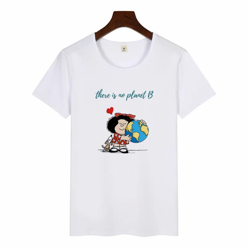 Милая футболка с принтом Toda Mafalda 2019 женские топы короткими рукавами для девочек